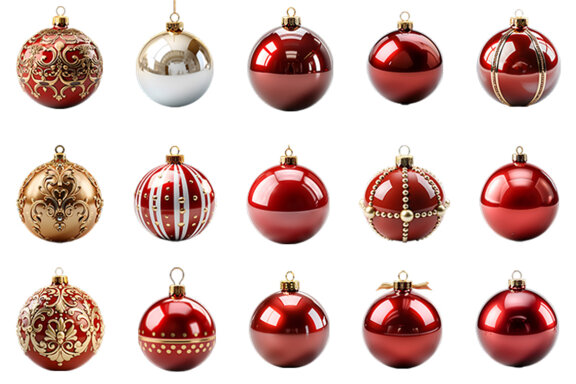 3d Christmas Ball Clipart Free PNG Bundle