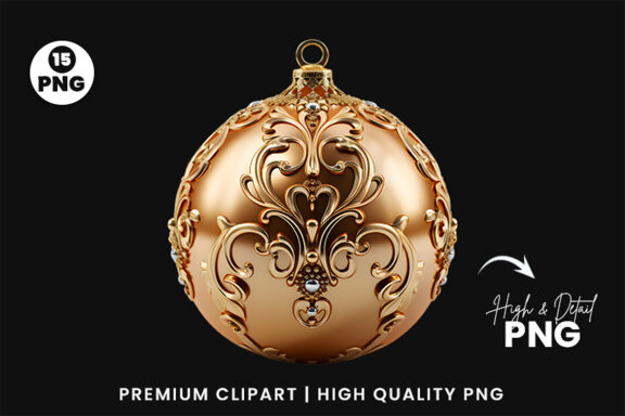 3d Christmas Ball Clipart Free PNG Bundle