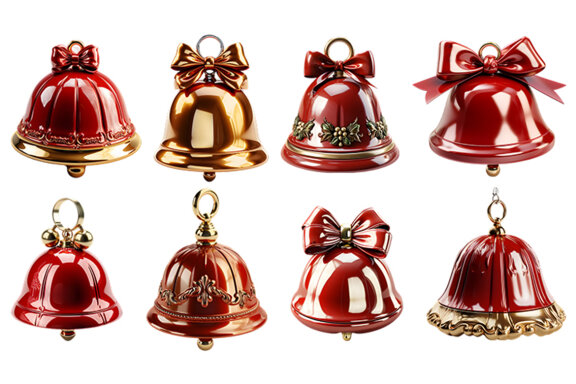 3d Christmas Jingle Bell Clipart Free PNG