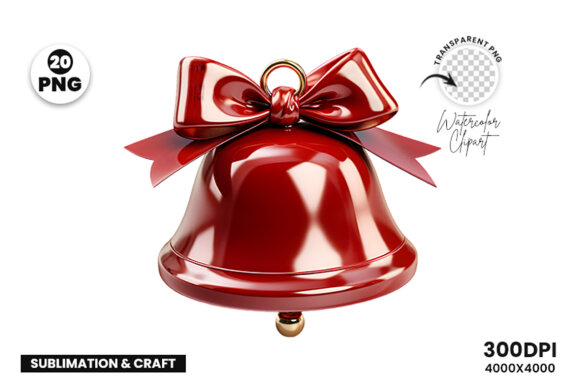 3d Christmas Jingle Bell Clipart Free PNG