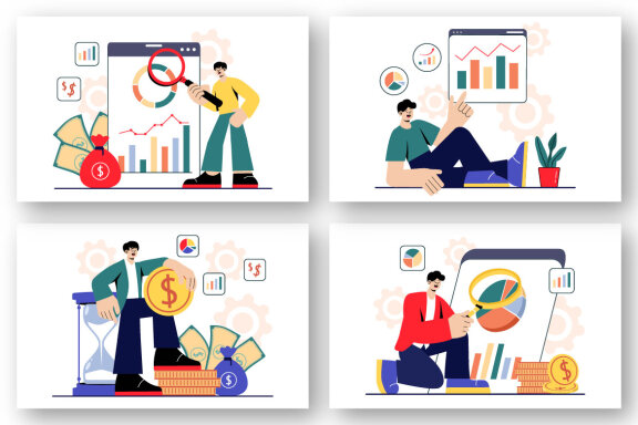 9 Business Investor Vector Illustration