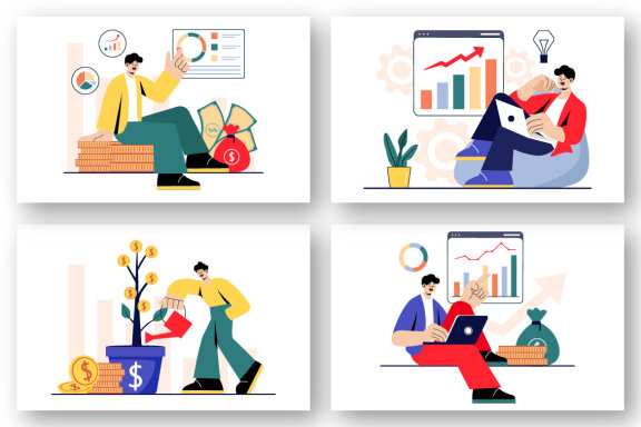 9 Business Investor Vector Illustration