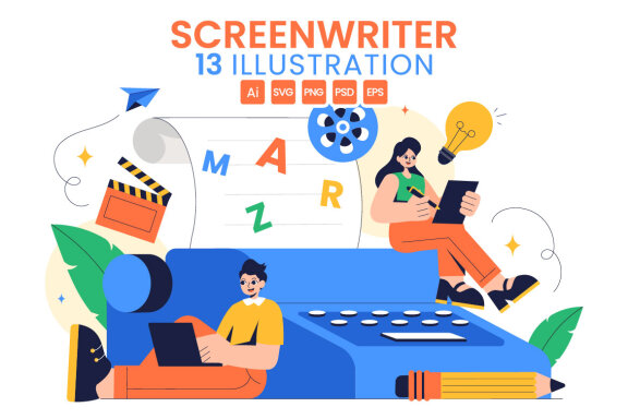 13 Professional Screenwriter Illustration