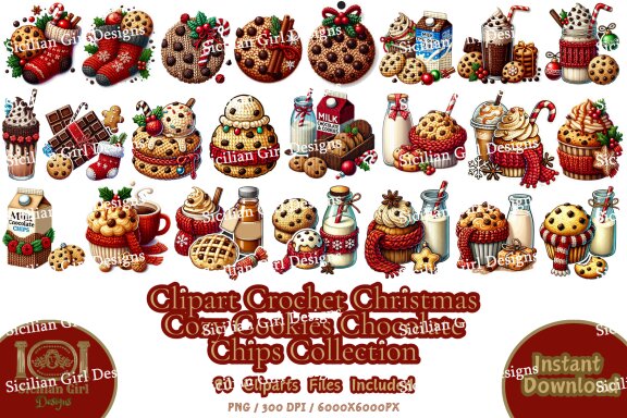 90 Clipart - Christmas Cozy Cookies Collection Vol.2