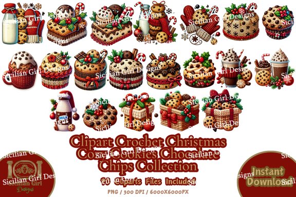 90 Clipart - Christmas Cozy Cookies Collection Vol.2