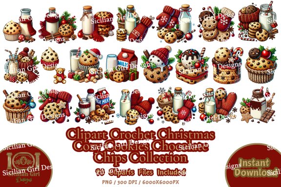 90 Clipart - Christmas Cozy Cookies Collection Vol.2