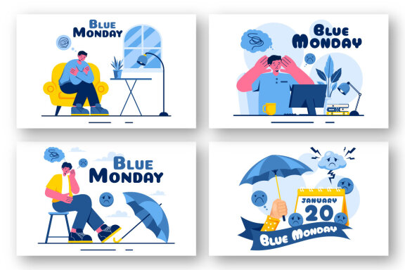 10 Blue Monday Illustration