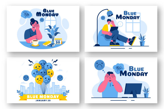 10 Blue Monday Illustration