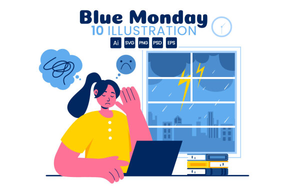10 Blue Monday Illustration