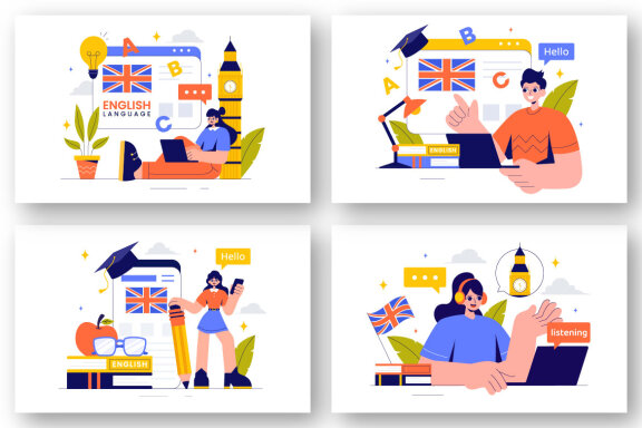 12 English Language Learning Illustration