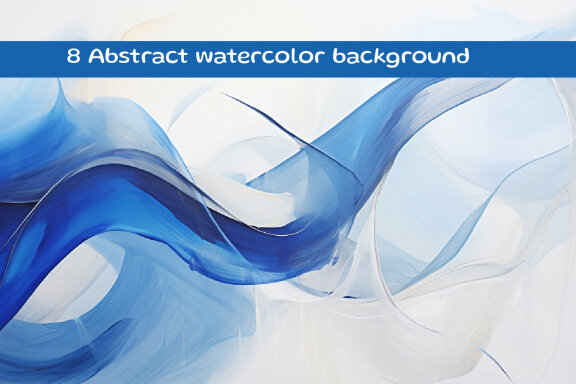 A painting of a blue and white wave background