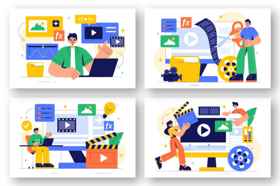 9 Video Editing Software Illustration