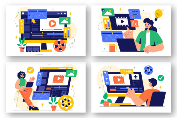 9 Video Editing Software Illustration