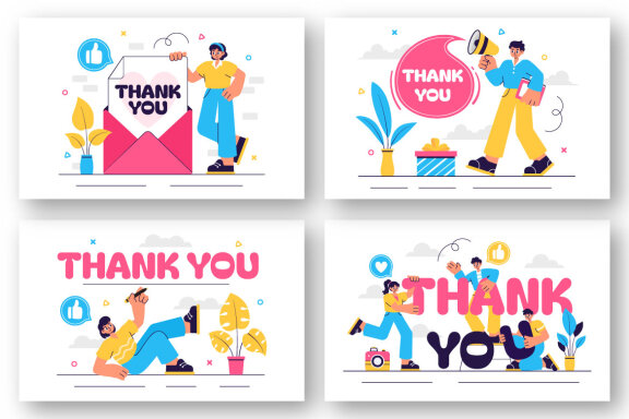 10 Thank You FREE Illustrations