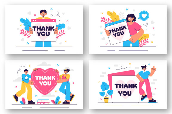 10 Thank You FREE Illustrations