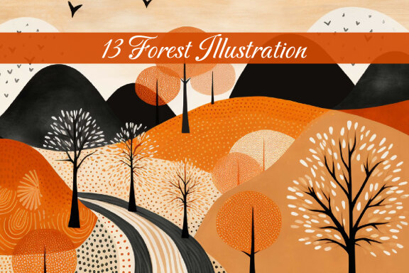 Creative forest tree illustration Ai image