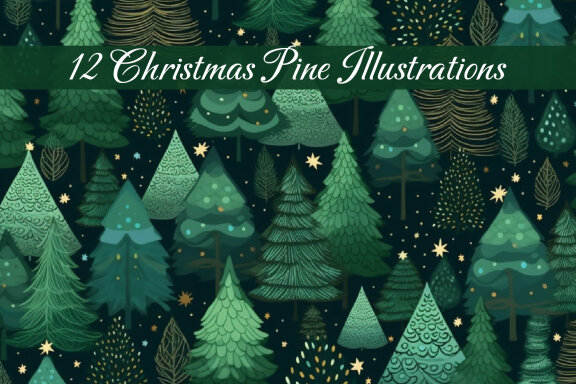 Creative Christmas Pine Illustration Ai Image