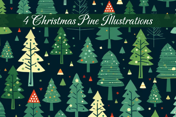 Creative Christmas Pine Illustration