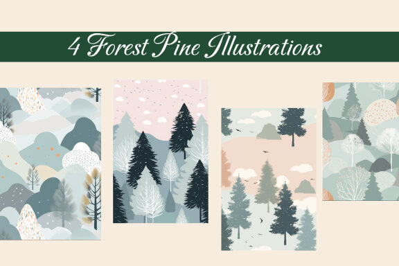 Creative Forest Pine Illustration
