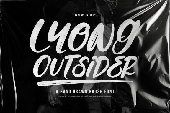Lyong Outsider | Hand Drawn Brush Font
