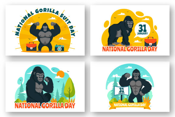 9 National Gorilla Suit Day Illustration
