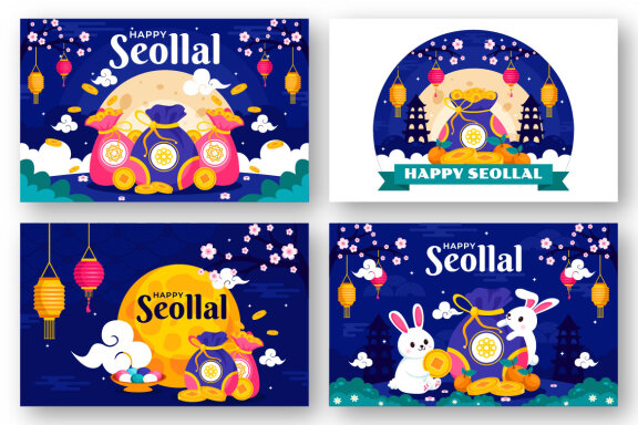 11 Year of the Rabbit Seollal Illustration