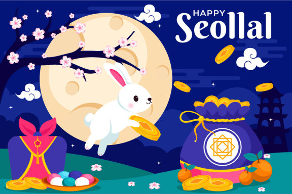 11 Year of the Rabbit Seollal Illustration