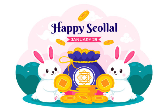 11 Year of the Rabbit Seollal Illustration