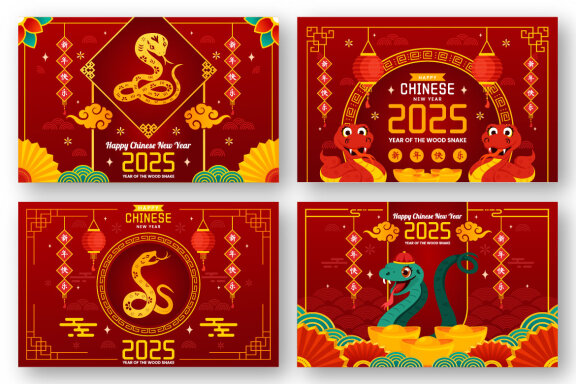 12 Year of the Wood Snake 2025 Illustration