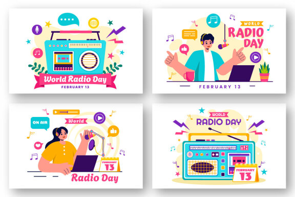 13 World Radio Day Illustration