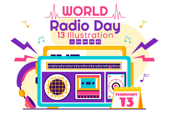 13 World Radio Day Illustration