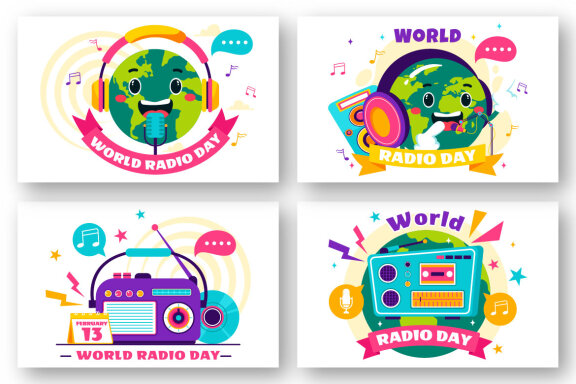 13 World Radio Day Illustration