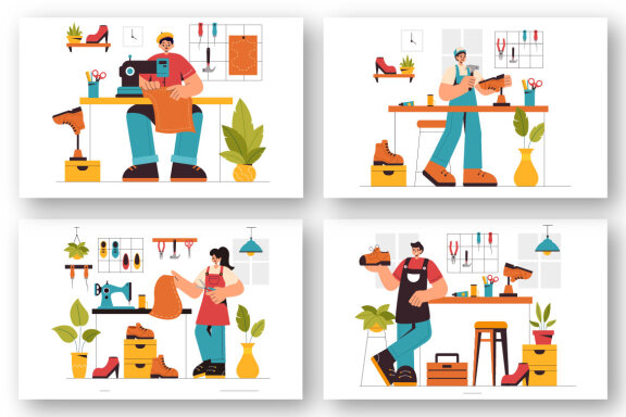 9 Shoemaker Profession Illustration