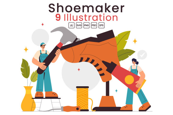 9 Shoemaker Profession Illustration