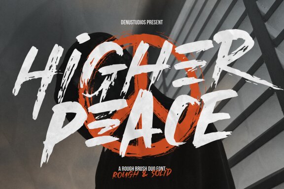 Higher Peace | Rough Brush Duo Font