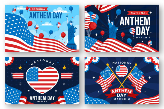 12 National Anthem Day Illustration