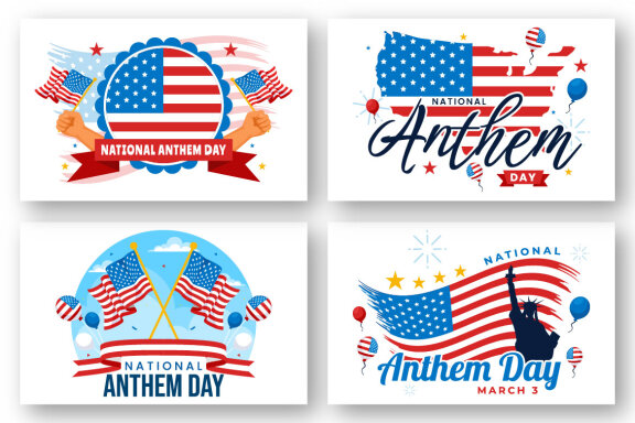 12 National Anthem Day Illustration