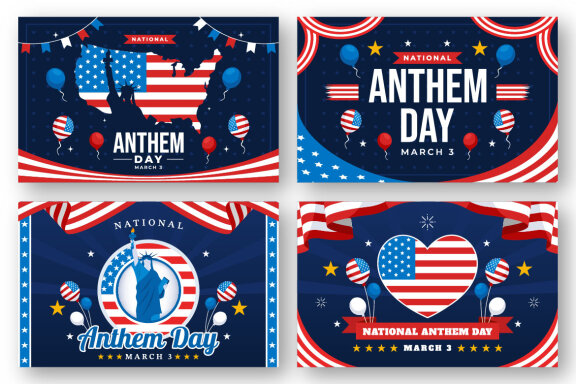 12 National Anthem Day Illustration