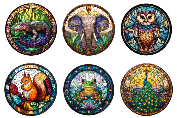 Animals Stained Glass Sublimation Bundle