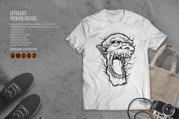 Silhouette Head zombie Monster