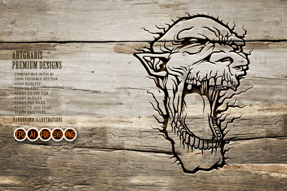 Silhouette Head zombie Monster