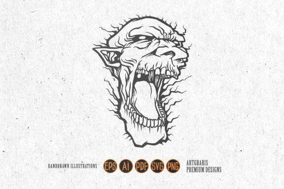 Silhouette Head zombie Monster