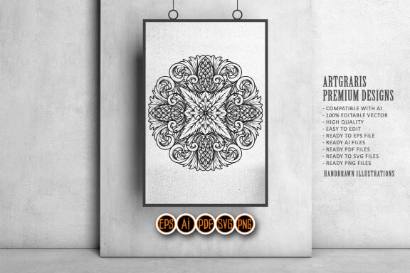 Pineapple Mandala Summer Swirl Silhouette SVG