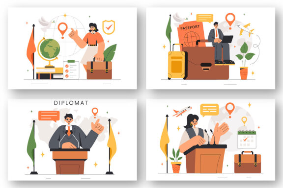 9 International Diplomat Illustration