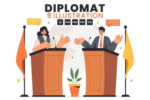9 International Diplomat Illustration