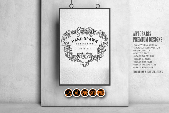 SVG Classic luxury badge flourish frame elegant
