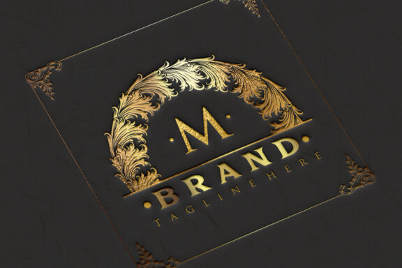 Gold Ring Logo Floral Ornate Graceful Classic