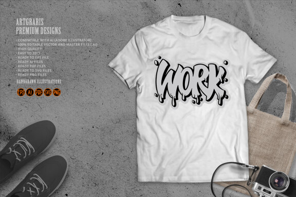 Silhouette Work gravity word text