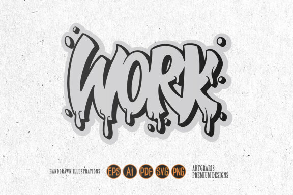 Silhouette Work gravity word text