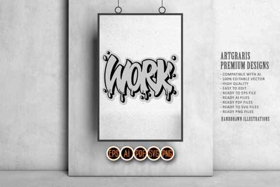 Silhouette Work gravity word text